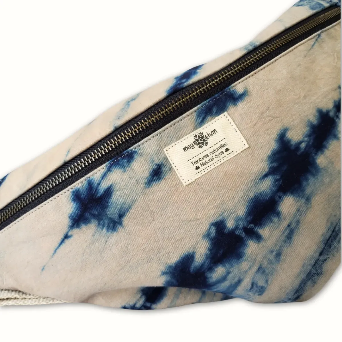 Tribu Indigo shibori sac banane tissu bleu indigo