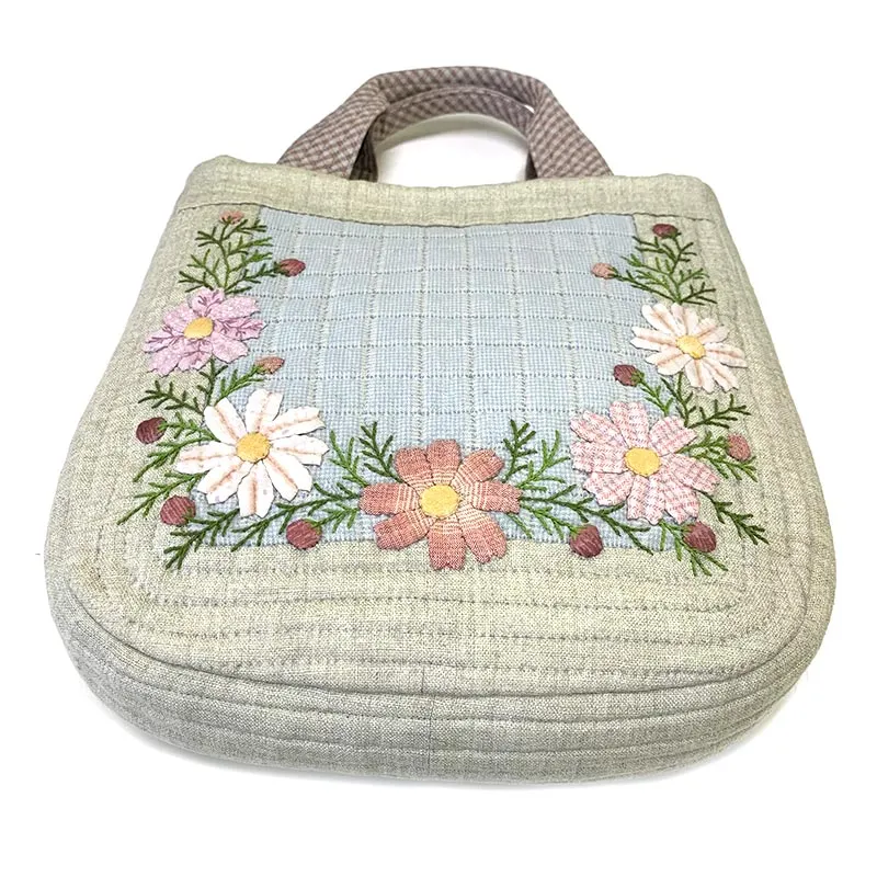Yoko Saito Cosmos Bag kit sac patchwork appliqué bleu