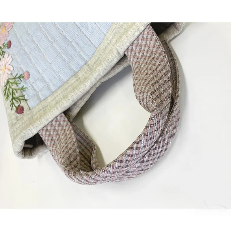 Yoko Saito Cosmos Bag kit sac patchwork appliqué bleu