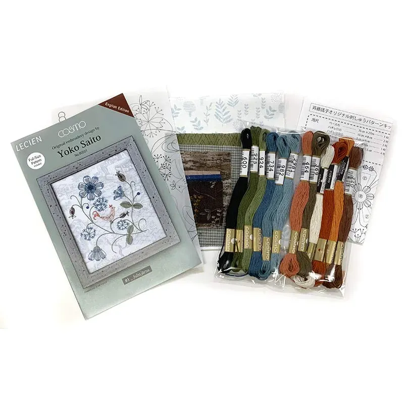 Yoko Saito kit broderie fleurs scandinaves 21x27 cm