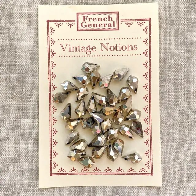 French General perles pendentifs argentés 15mm x18 verre