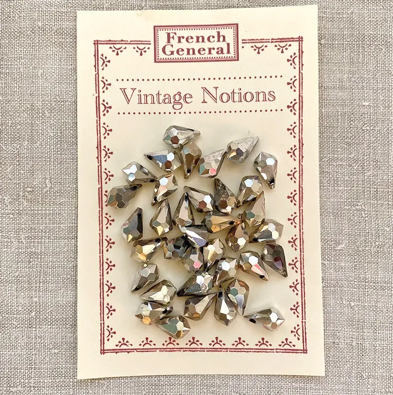 French General perles pendentifs argentés 15mm x18 verre