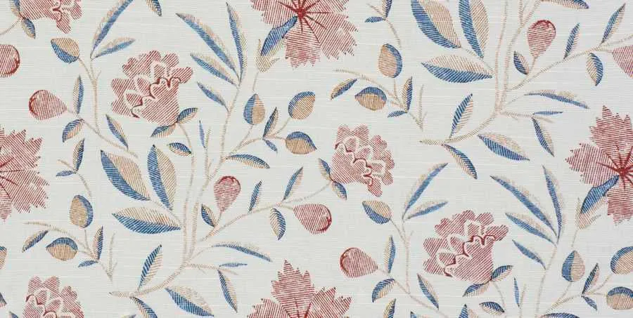 French General Lilou Rouge tissu ameublement indigo au mètre