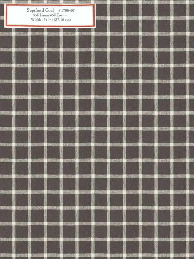 French General Septfond Coal tissu ameublement au mètre