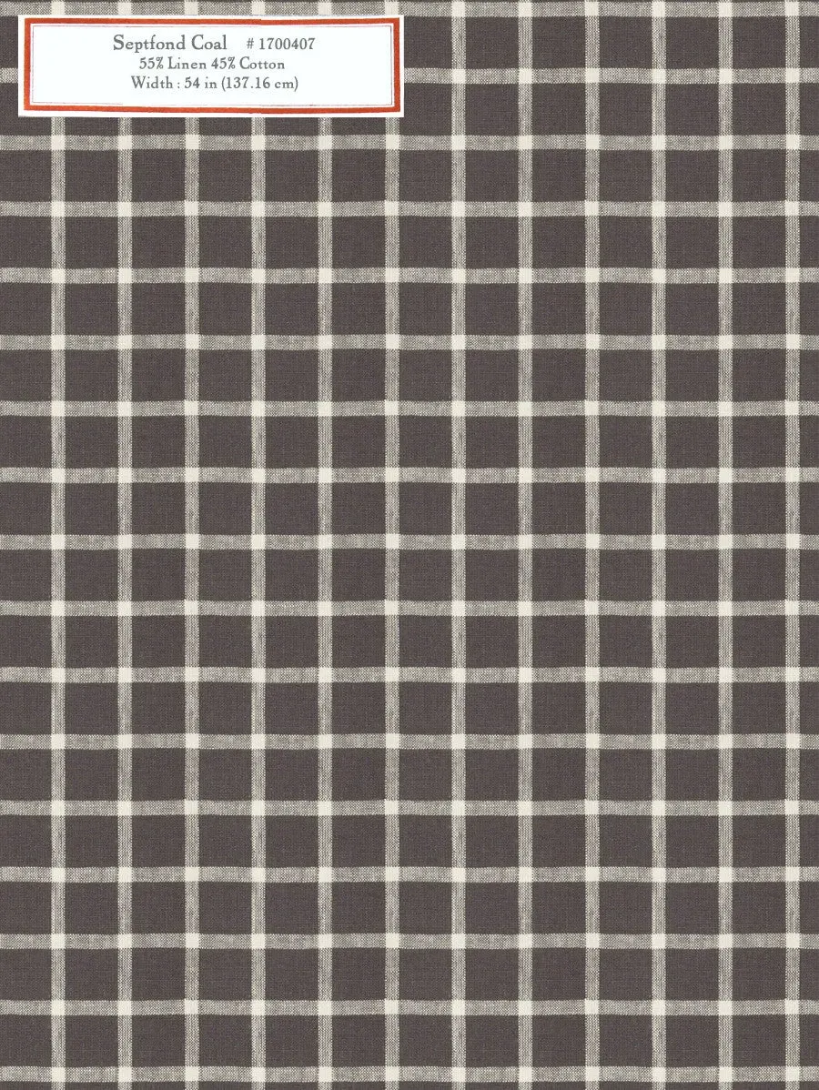 French General Septfond Coal tissu ameublement au mètre