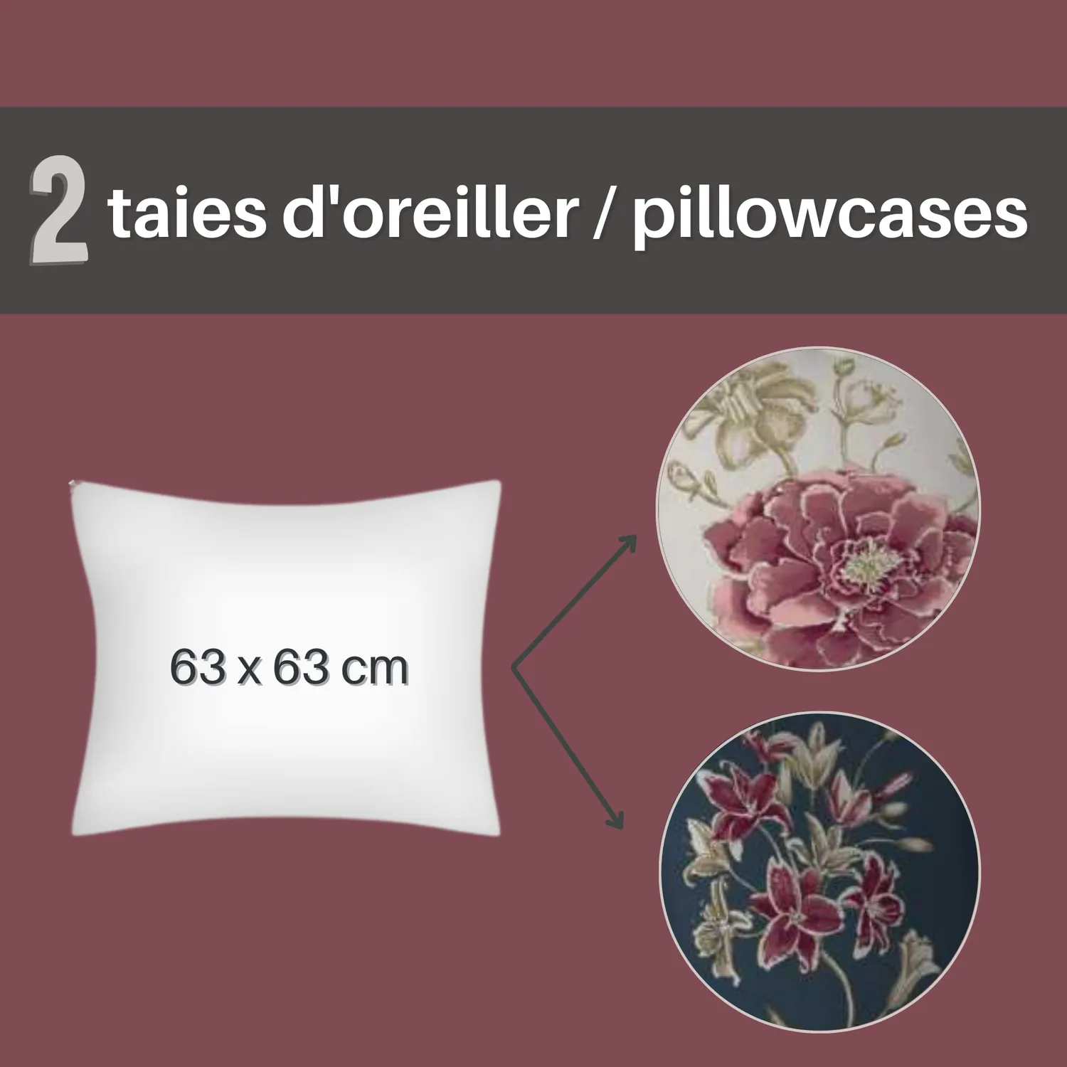 Lovely Casa Flore parure 260x240 cm bleu coton