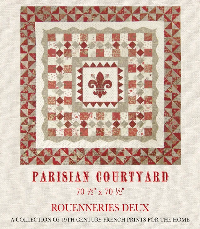 French General Parisian Courtyard patron quilt appliqué