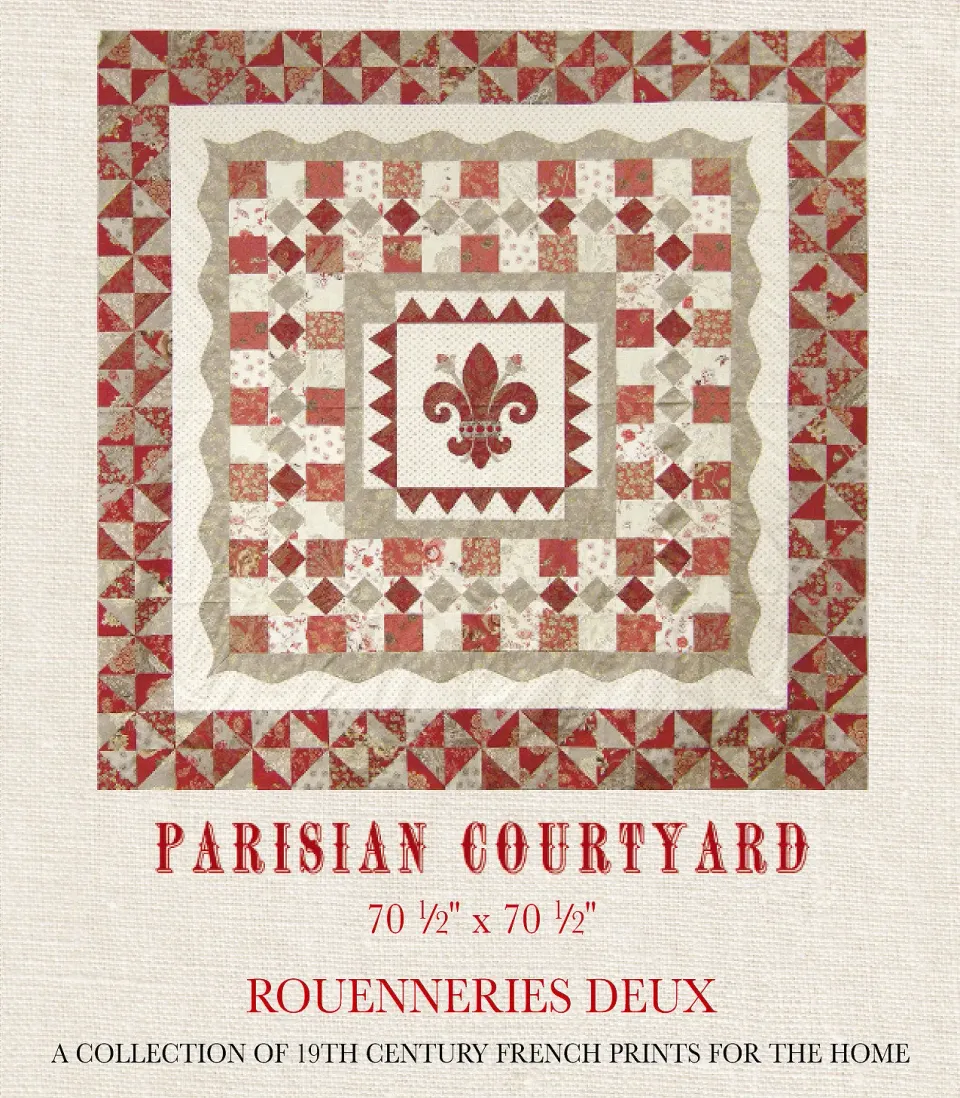 French General Parisian Courtyard patron quilt appliqué