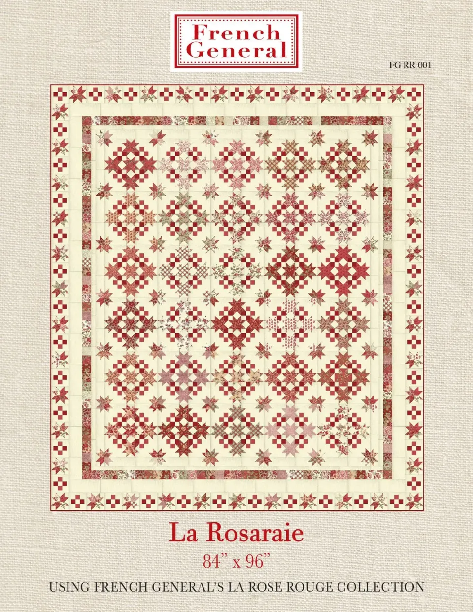 French General La Rose Rouge La Rosaraie patron quilt