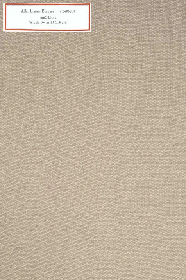 French General Albi Linen Bisque tissu lin 137 cm au mètre