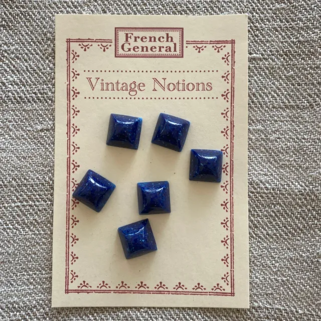 French General Sapphire cabochons verre carrés 15 mm