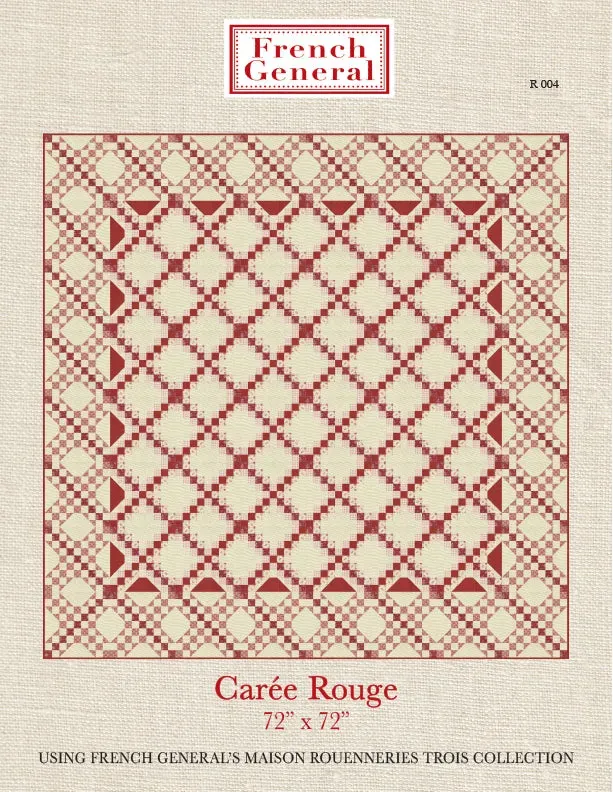 French General Rouenneries Trois patron quilt Carré Rouge