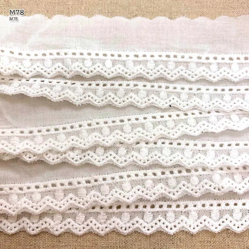 Yoko Saito Cotton Lace M78 dentelle coton blanche 12 mm