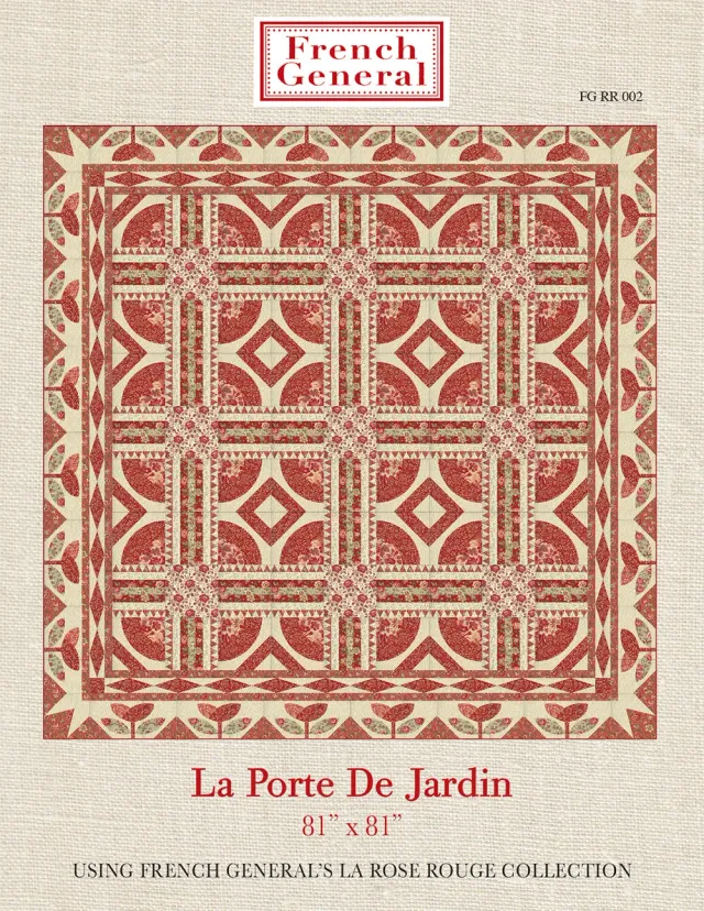 French General La Rose Rouge patron quilt La Porte de Jardin
