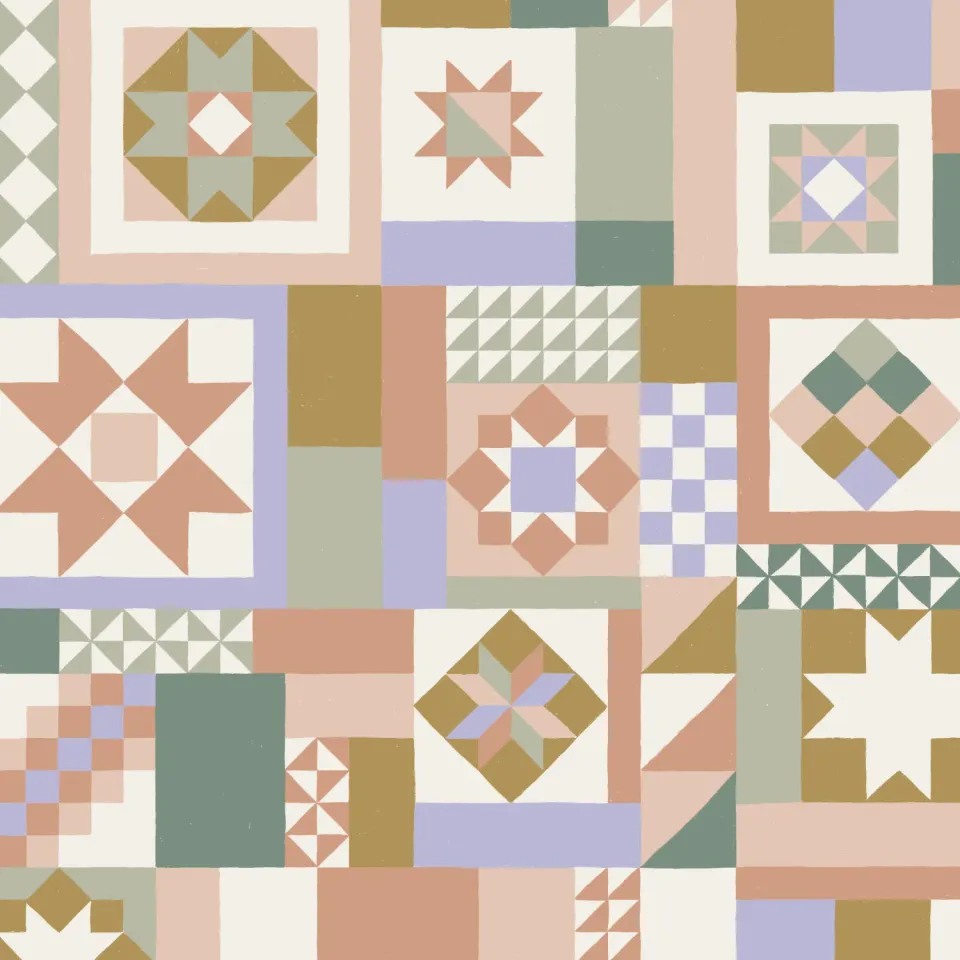 La Maison Naïve crêpe marocain viscose patchwork mauve