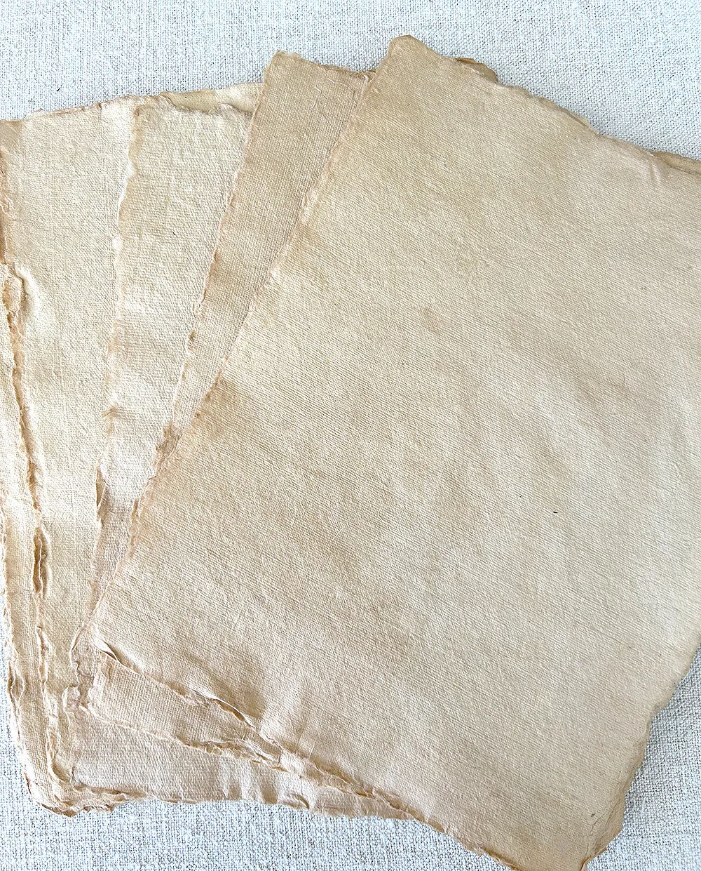 French General papier coton artisanal 10 feuilles 18x24cm neige