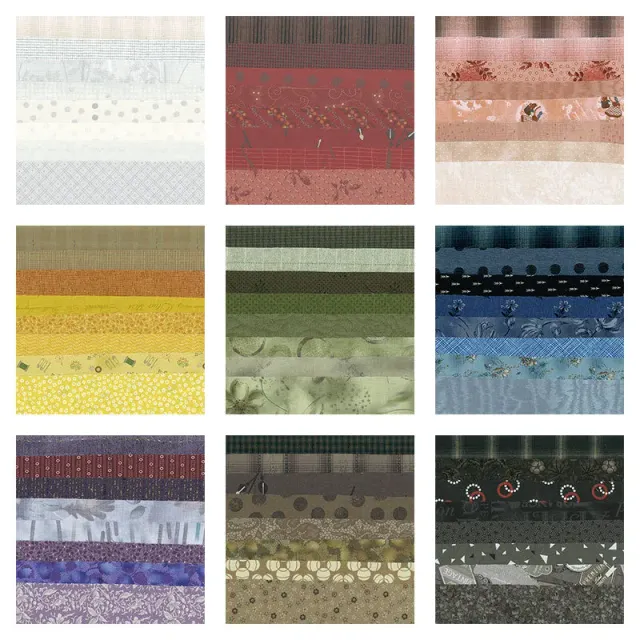 Yoko Saito 8 Palette lot 8 coupons patchwork coton 25 cm