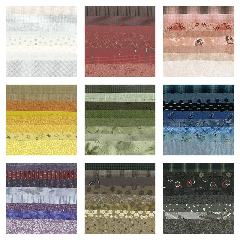 Yoko Saito 8 Palette lot 8 coupons patchwork coton 25 cm