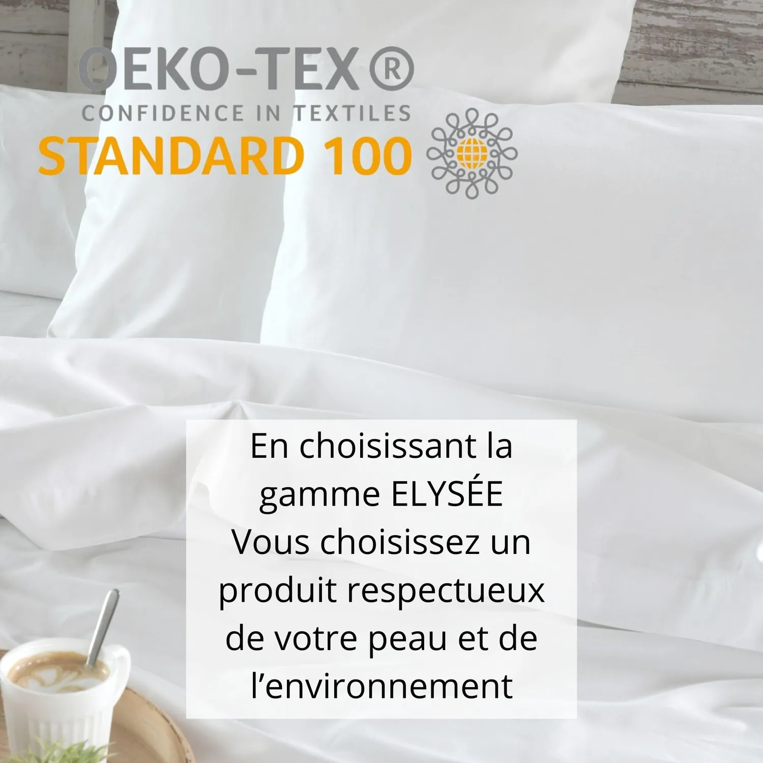 STOF Elysée taie oreiller 63x63 cm blanc percale