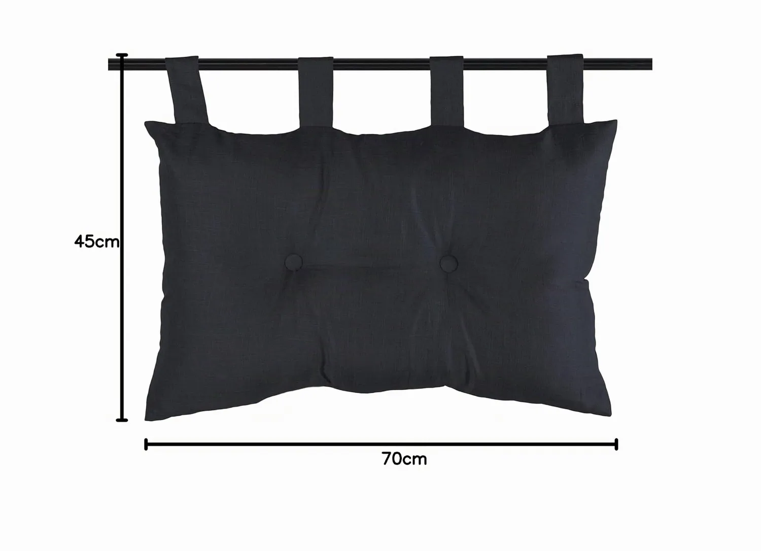 STOF Bea tête de lit charbon 45x70 cm polyester