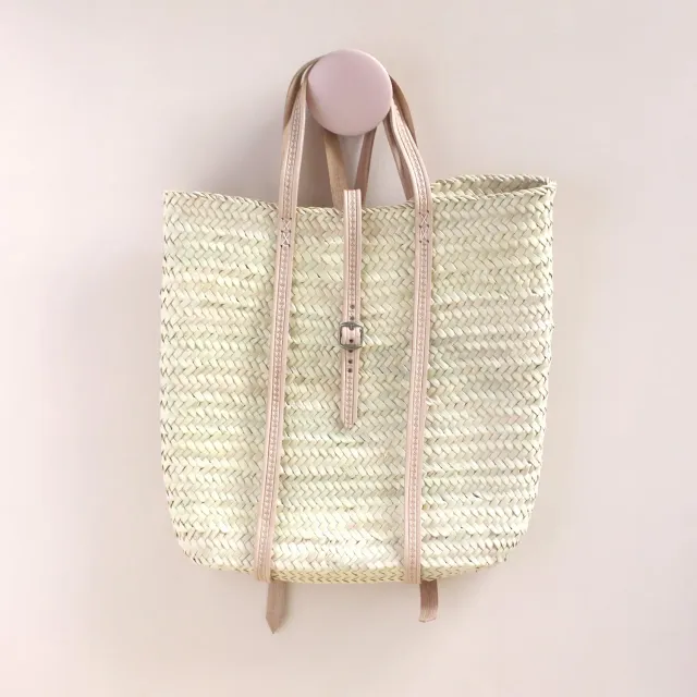 La Maison Naïve Palme et Cuir Rose sac à dos palme rose