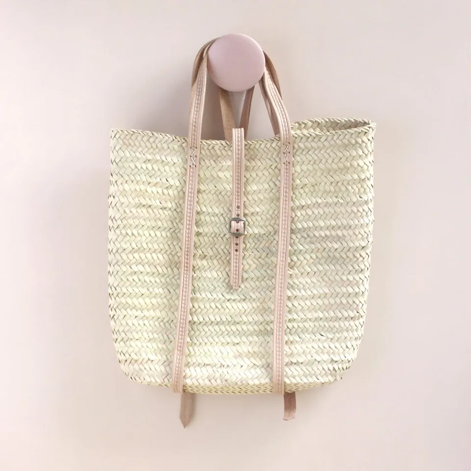 La Maison Naïve Palme et Cuir Rose sac à dos palme rose