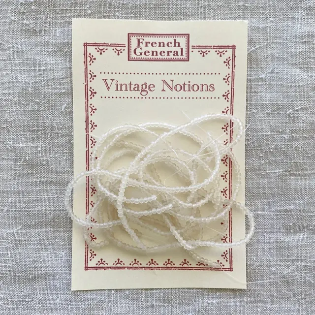 French General Vintage perles verre mat 2mm transparentes