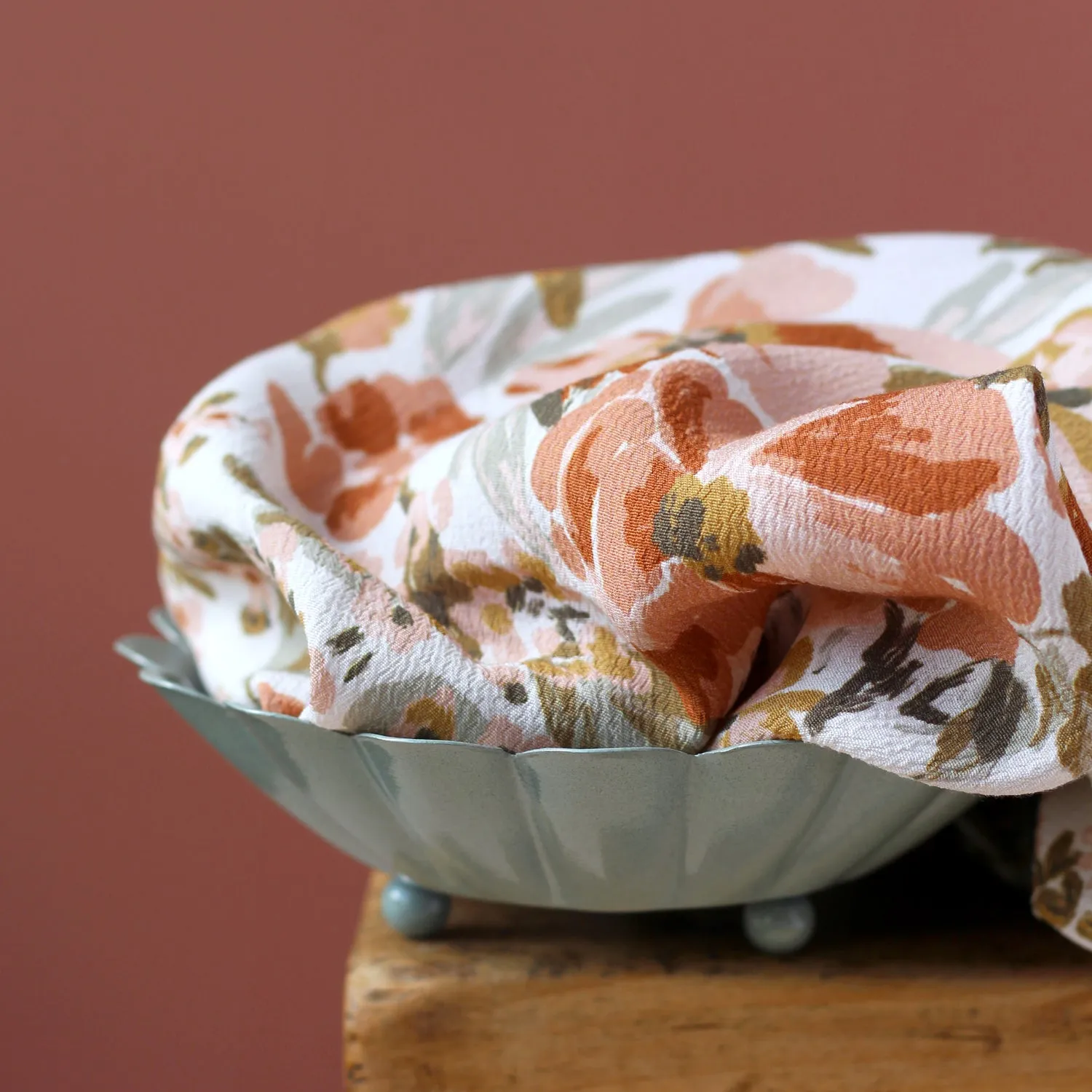 La Maison Naïve Jardin tissu crêpe viscose blanc cassé au mètre