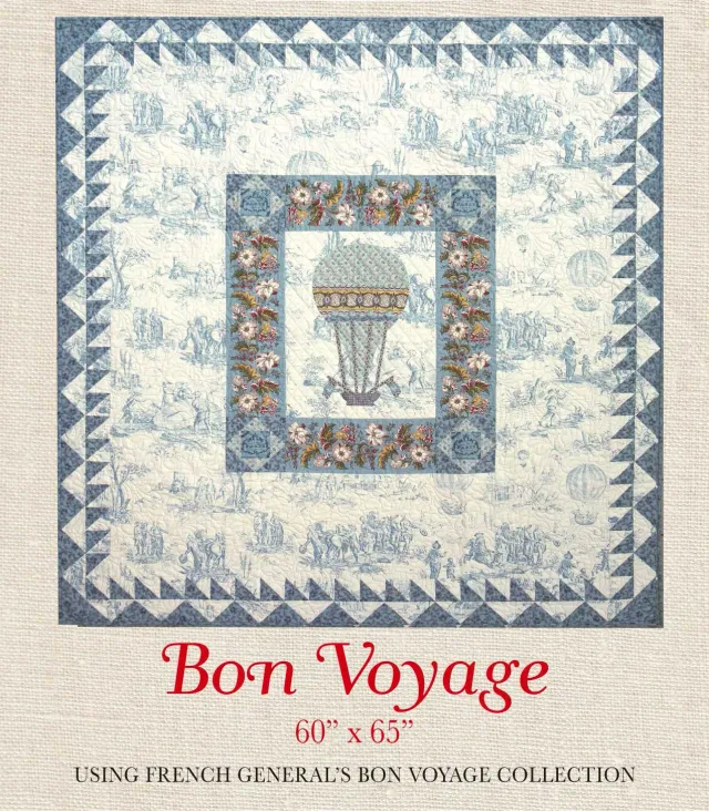 French General Bon Voyage patron patchwork appliqué imprimé 152x165 cm