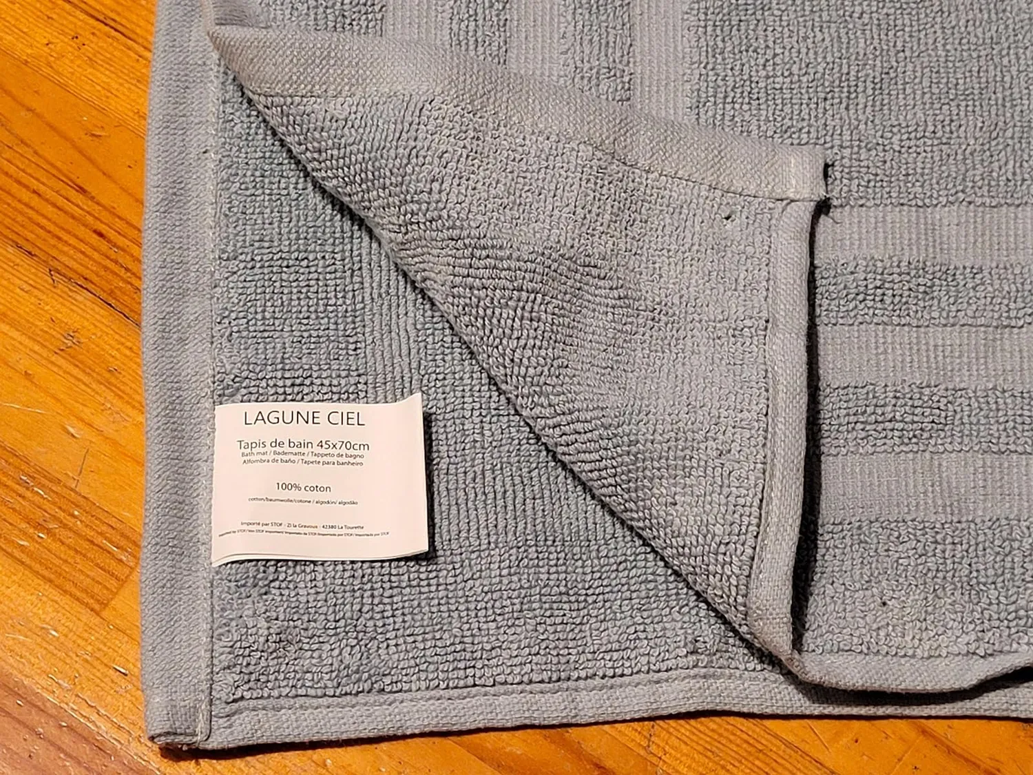 Stof Lagune tapis de bain 45x70 cm pétrole coton bio
