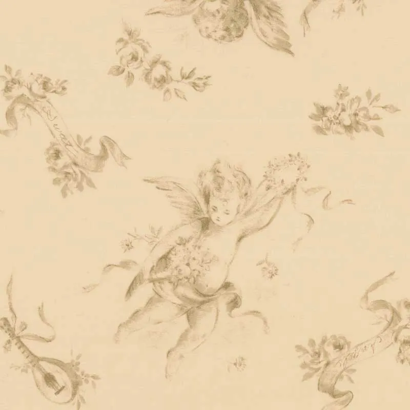 Yoko Saito 2026-01-A03 tissu coton beige anges au mètre
