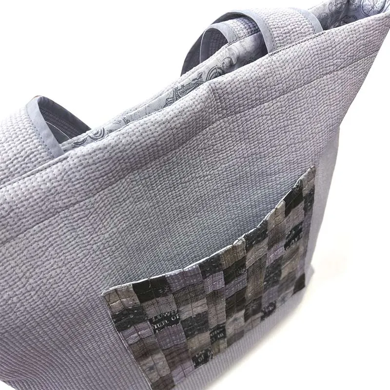 Yoko Saito Nubi kit tote bag matelassé gris à poche