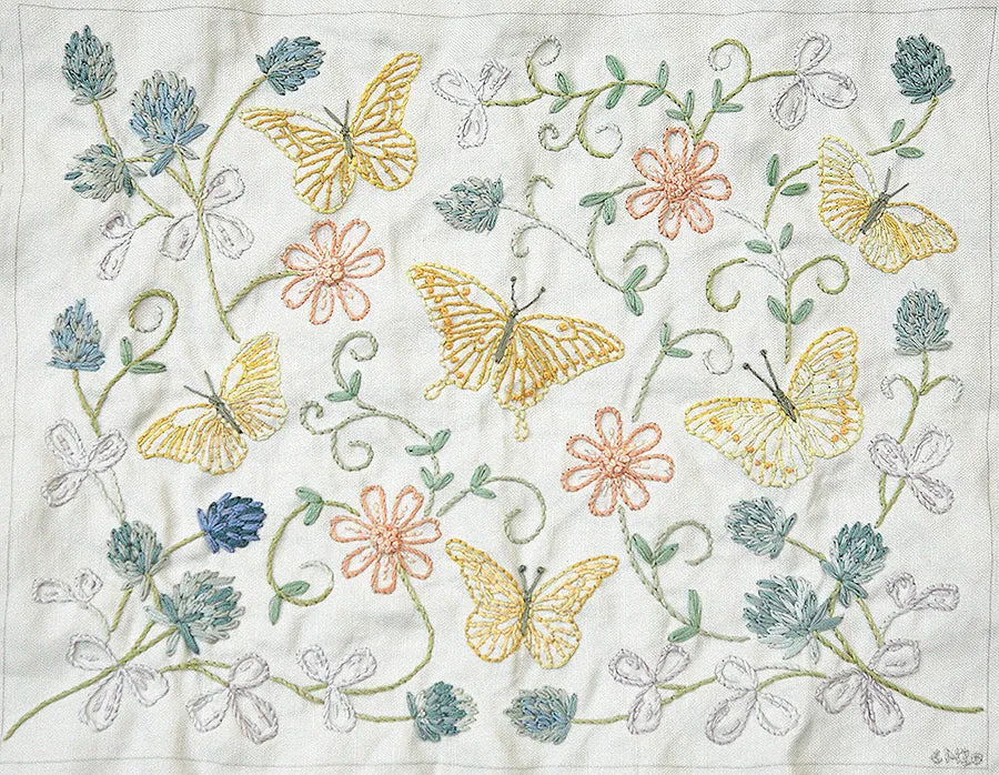 French General Le Beau Papillon sampler broderie 35x28 cm