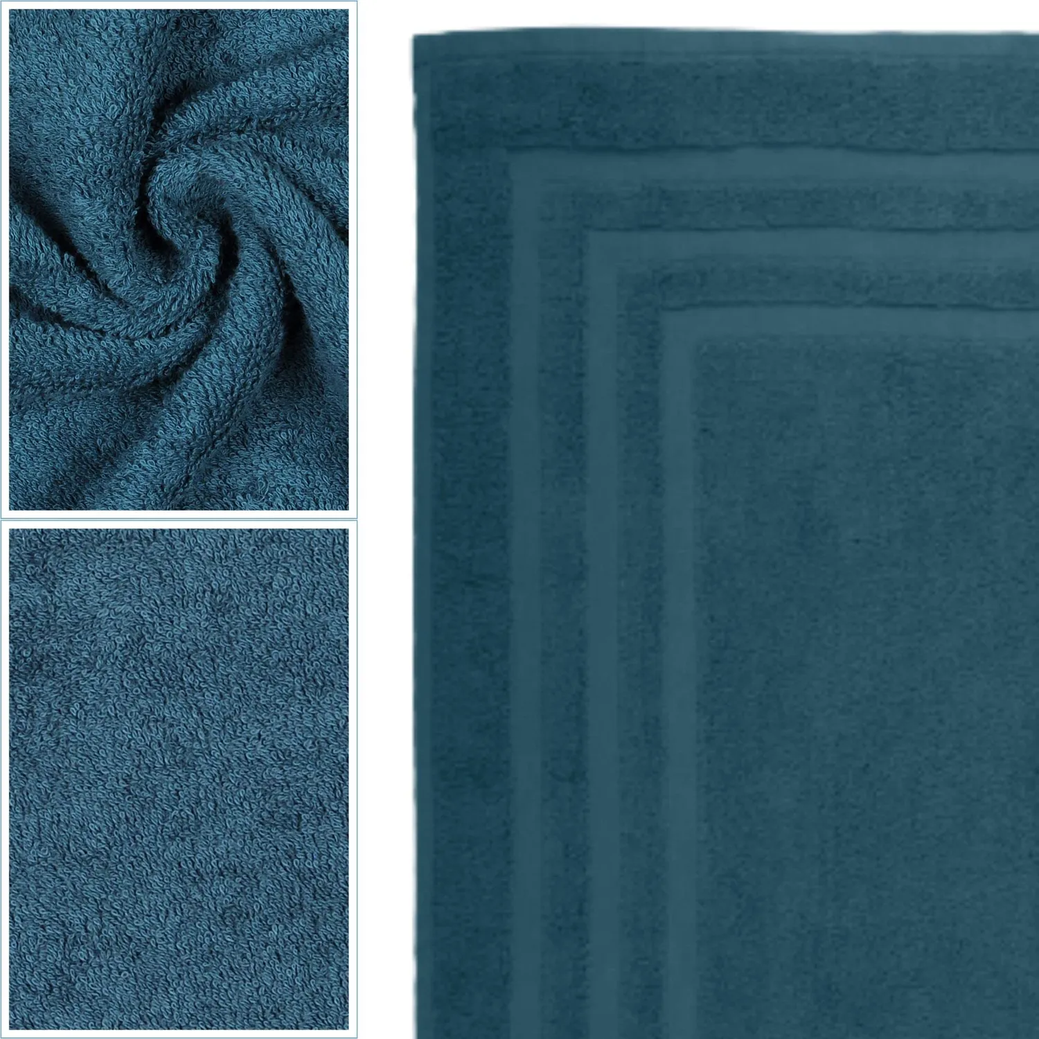 Stof Lagune tapis de bain 45x70 cm pétrole coton bio