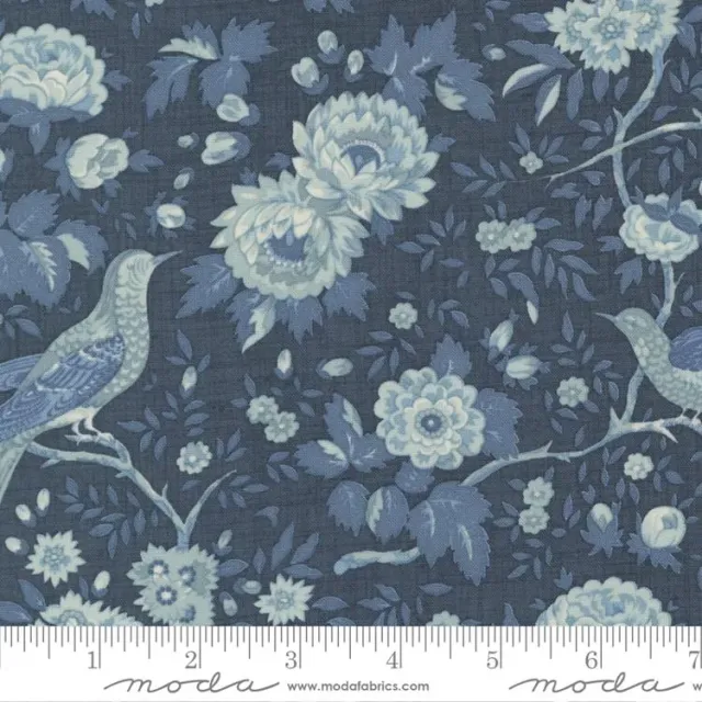 French General Bleu De France 13930 18 tissu coton au mètre bleu