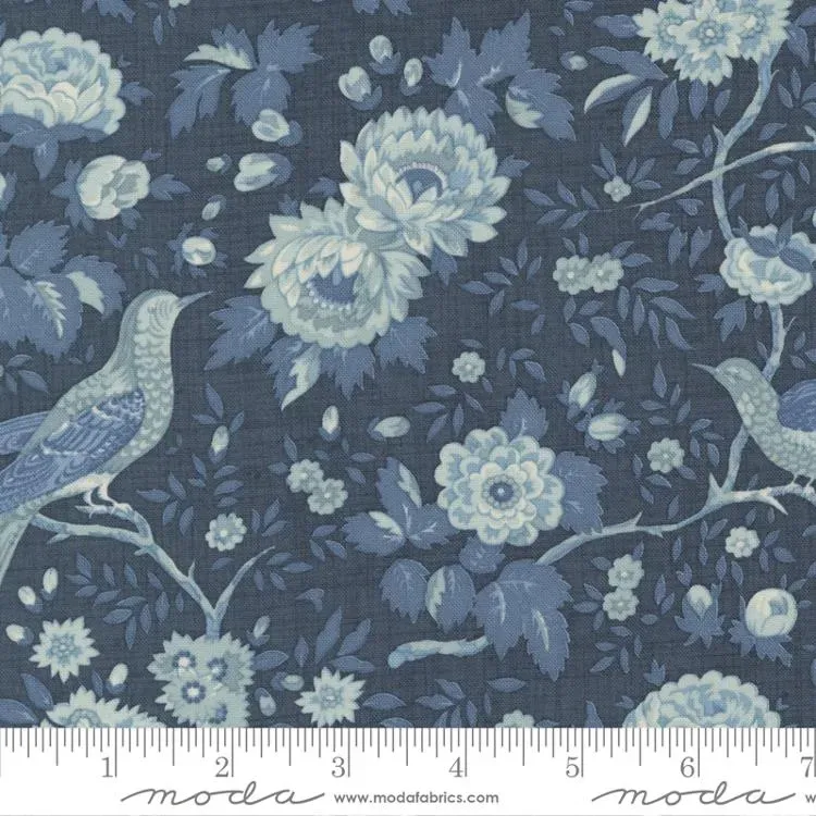 French General Bleu De France 13930 18 tissu coton au mètre bleu