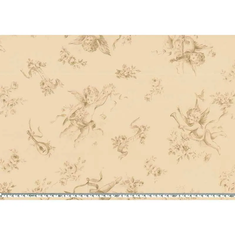 Yoko Saito 2026-01-A03 tissu coton beige anges au mètre