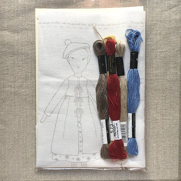 French General Petite Lillie kit broderie toile coton fils