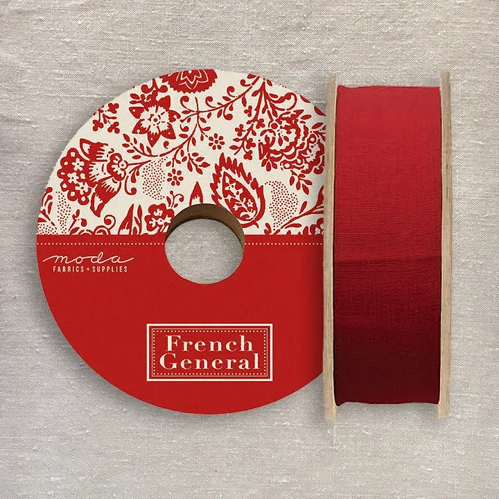 French General Chafarcani sergé rouge 3,8 cm bobine coton
