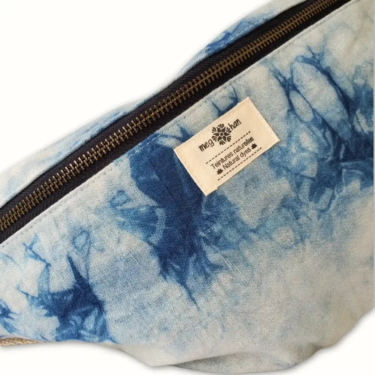 Tribu Indigo sac banane coton bio bleu orage 44x22