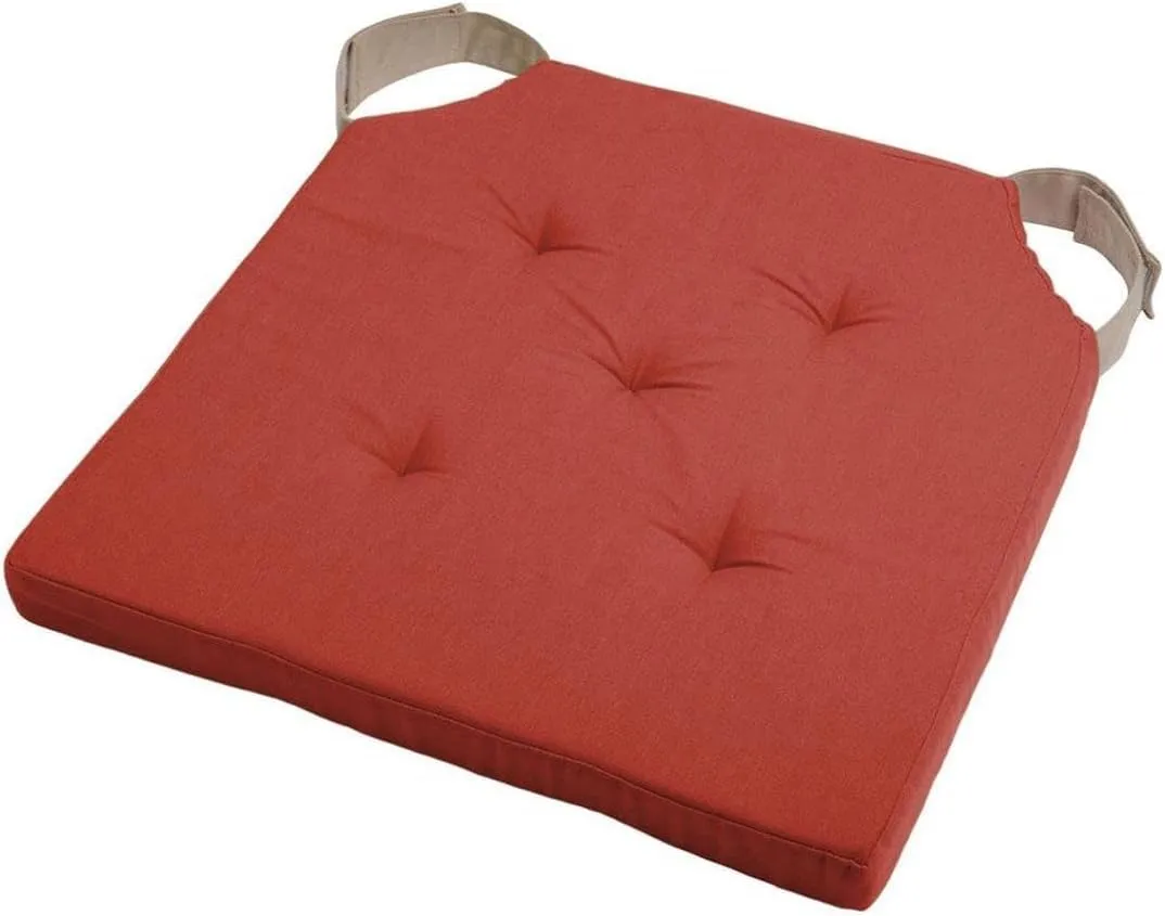 Stof galette de chaise 38x38 cm terracotta coton