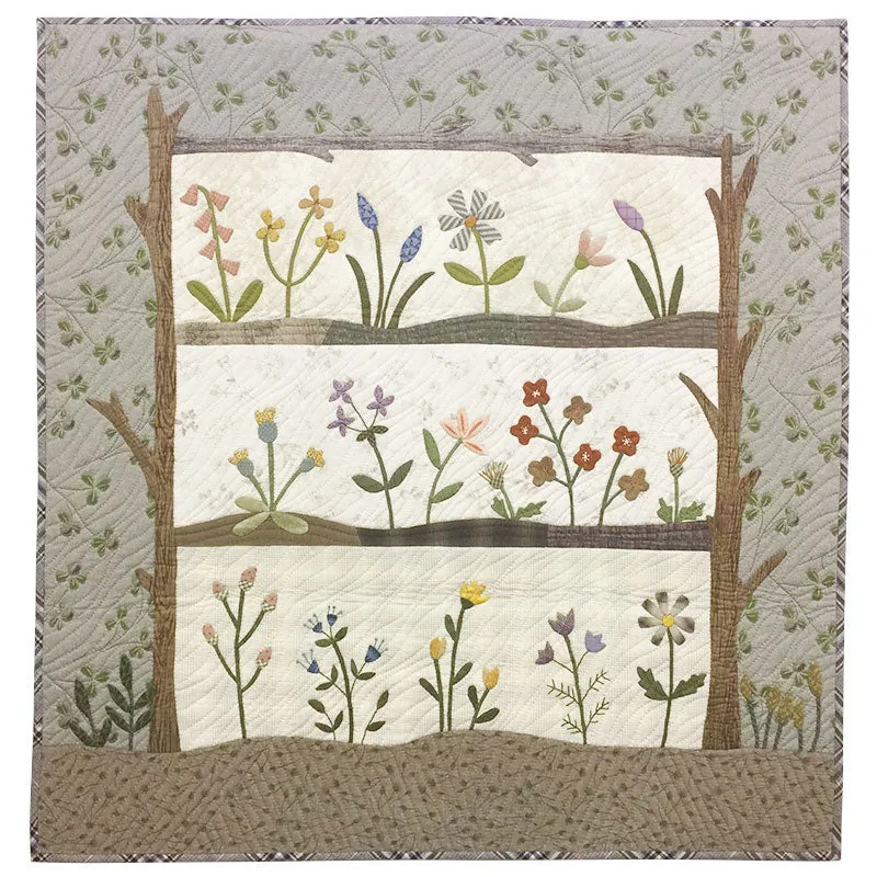 Yoko Saito Grass Flower patron tapisserie appliqué anglais 91 cm