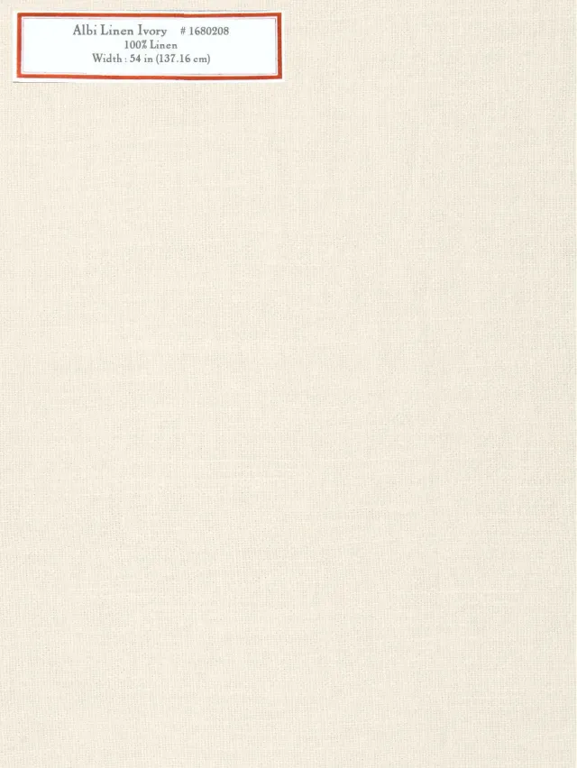 French General Albi Linen tissu ameublement lin ivoire au mètre