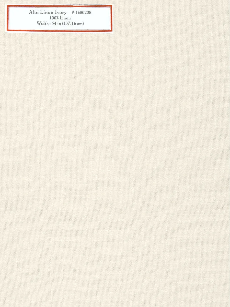 French General Albi Linen tissu ameublement lin ivoire au mètre
