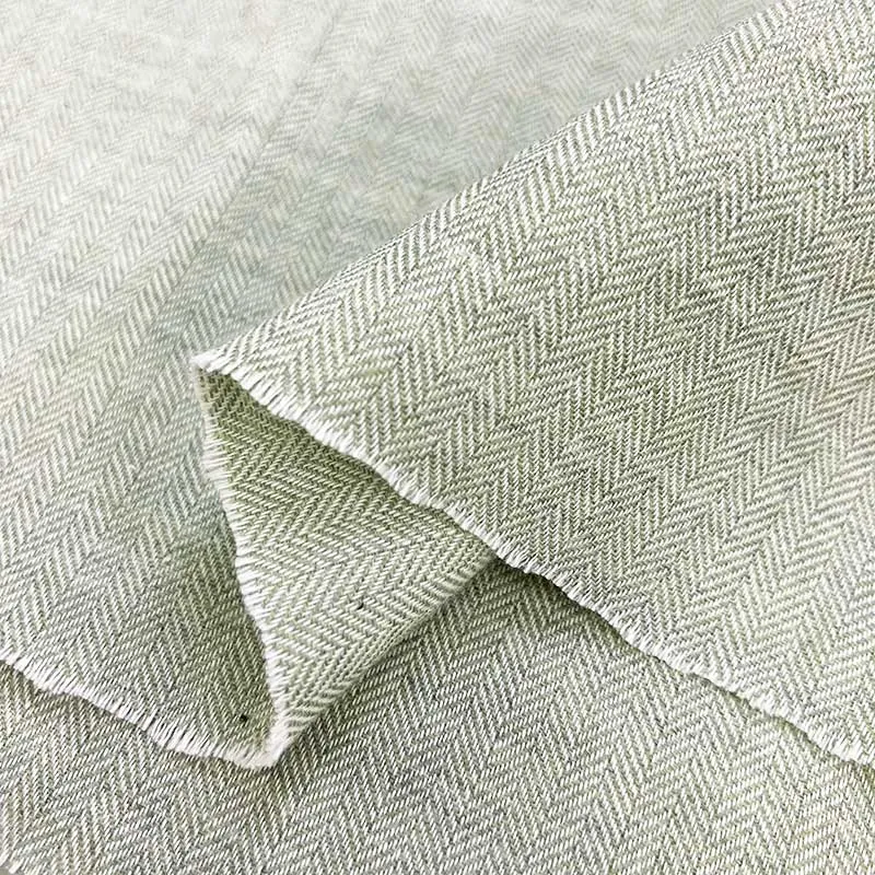 Yoko Saito chevron tissu coton bio kaki 108 cm au mètre