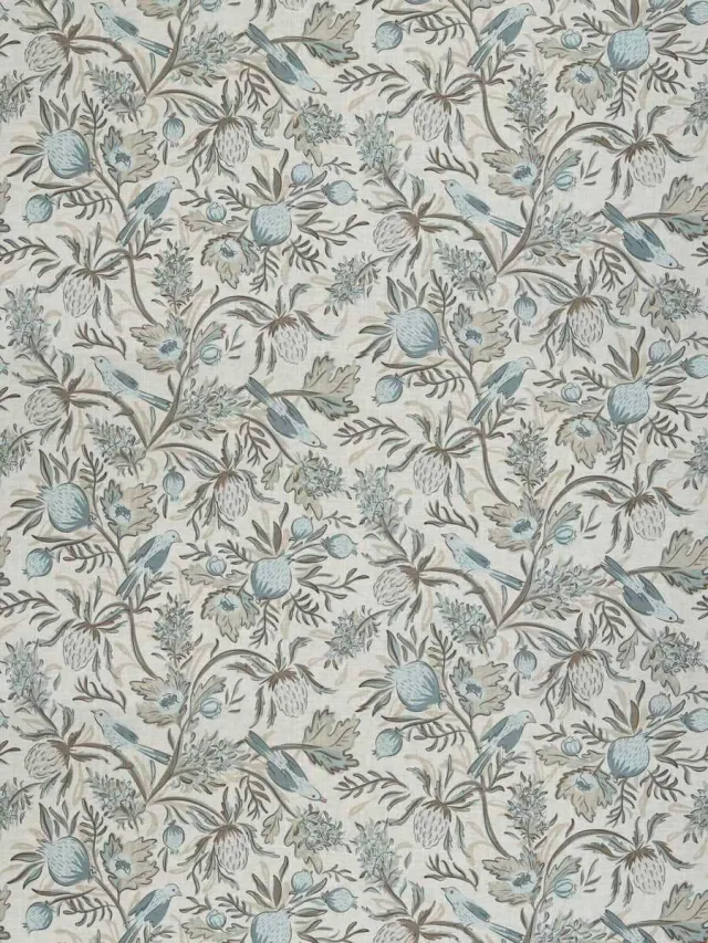 French General Privette La Mer tissu indigo lin coton au mètre