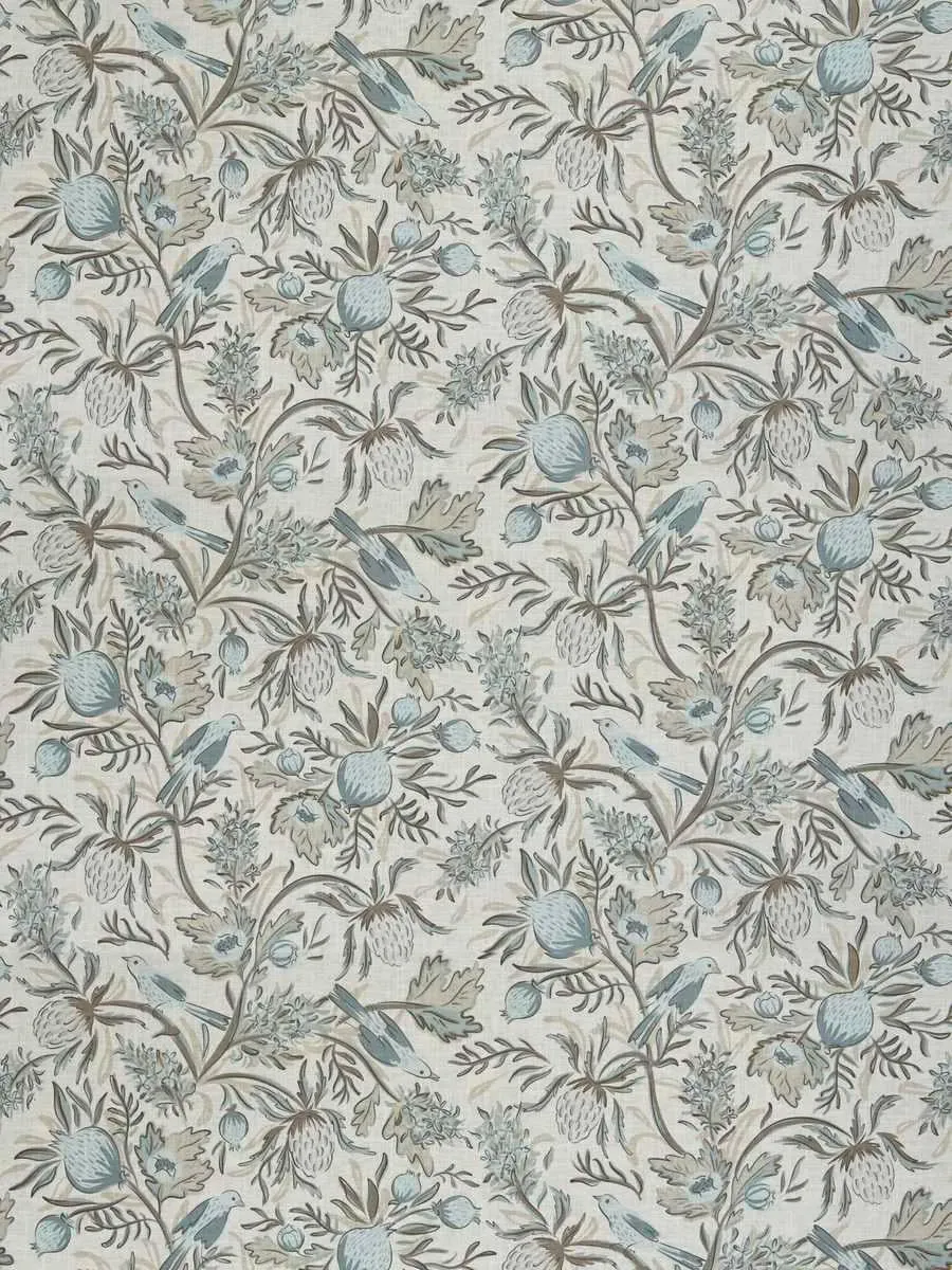 French General Privette La Mer tissu indigo lin coton au mètre