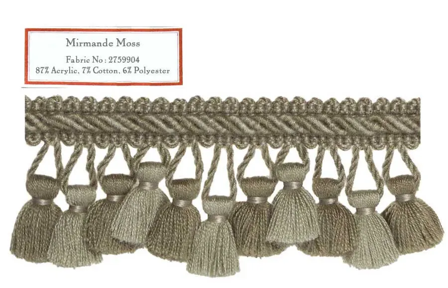 French General Mirmande Moss galon vert mousse au mètre