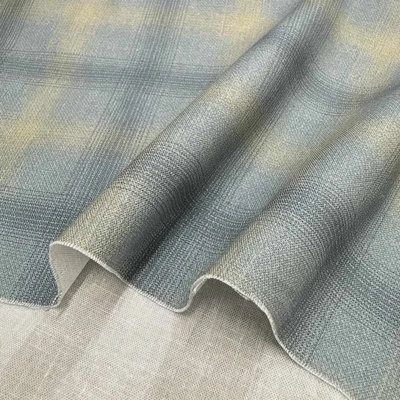Yoko Saito 2026-04-A08 tissu coton carreaux bleus au mètre