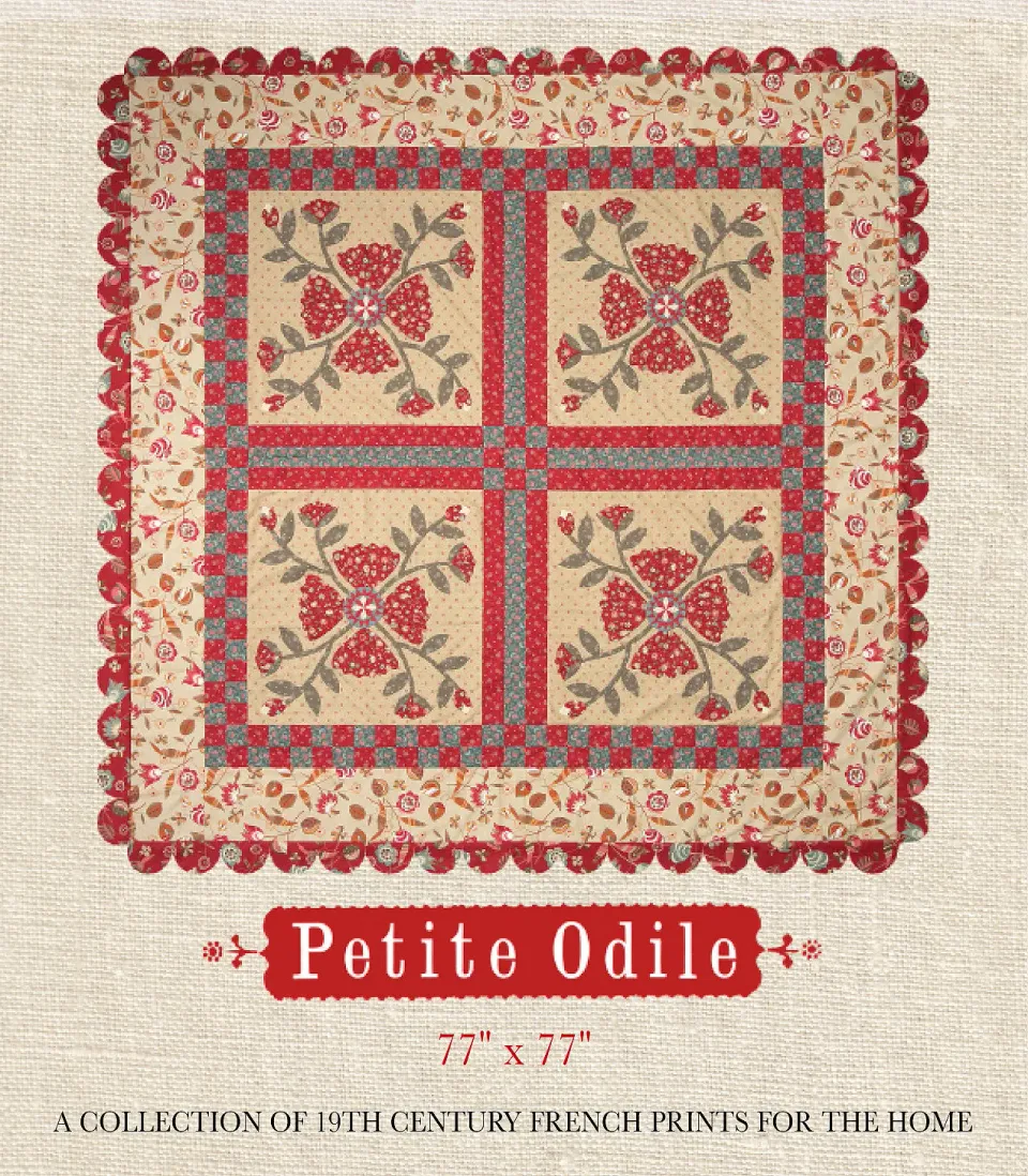 French General Petite Odile patron patchwork appliqué 77x77